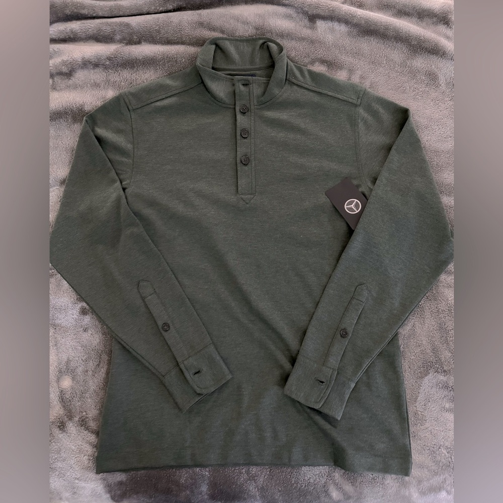 Brooks Brothers Long Sleeve Mercedes Benz Quarter Button Up Green Size Small